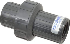 Plast-O-Matic - 1" PVC Check Valve - Inline, FNPT x FNPT, 150 WOG - Best Tool & Supply