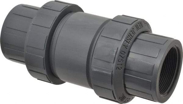 Plast-O-Matic - 2" PVC Check Valve - Inline, FNPT x FNPT, 150 WOG - Best Tool & Supply