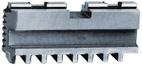 Bison - 20" Max Chuck Diam Compatibility, Steel Tongue & Groove Hard Lathe Master Jaws - 3/4" Groove Width, 1.5748" Wide x 6.5351" Long - Best Tool & Supply