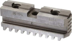 Bison - 15-3/4 to 16" Chuck Diam Compatibility, Steel Tongue & Groove Hard Lathe Master Jaws - 3/4" Groove Width, 1.4173" Wide x 5.1181" Long - Best Tool & Supply