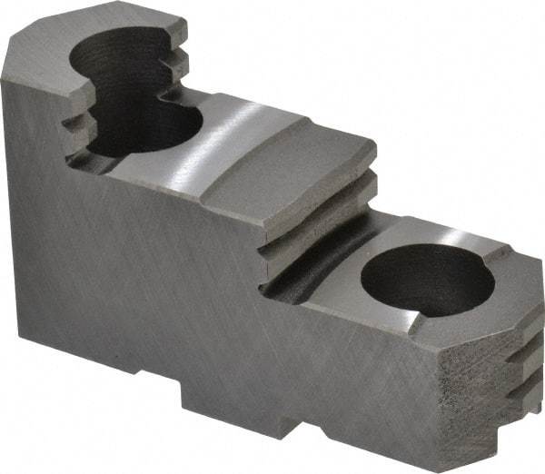 Bison - 10" Max Chuck Diam Compatibility, Steel Tongue & Groove Hard Lathe Top Jaws - 1.28" Wide x 3.74" Long x 2.023" High - Best Tool & Supply