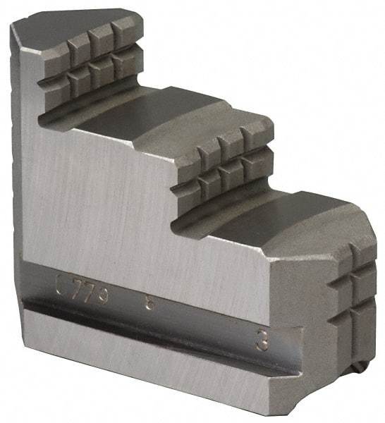 Bison - 3 to 3-1/2" Chuck Diam Compatibility, Steel Master Jaws - 0.51" Wide x 1.3385" Long x 1.18" High - Best Tool & Supply