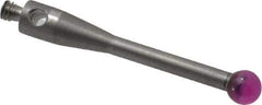 Fowler - 3 mm Ball Diameter, Stainless Steel Stem, M2 Thread, Ruby Point Ball Tip CMM Stylus - 20 mm Overall Length - Best Tool & Supply