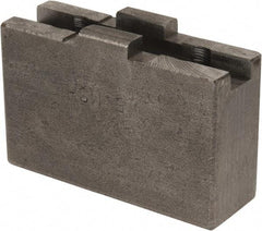 H & R Manufacturing - 5 to 6" Chuck Capacity, Tongue & Groove Attachment, Square Soft Lathe Chuck Jaw - Steel, 1-1/4" Btw Mount Hole Ctrs, 2-3/16" Long x 3/4" Wide x 1-3/8" High, 5/16" Groove - Best Tool & Supply