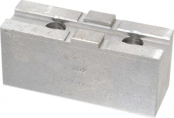 H & R Manufacturing - 10" Chuck Capacity, Tongue & Groove Attachment, Square Soft Lathe Chuck Jaw - Steel, 2-1/8" Btw Mount Hole Ctrs, 4-1/4" Long x 1-1/2" Wide x 1-7/8" High, 1/2" Groove - Best Tool & Supply