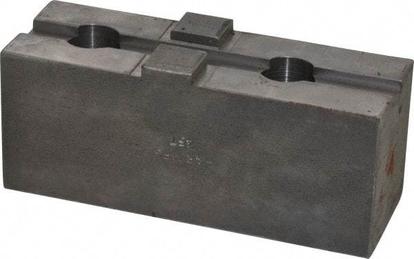 H & R Manufacturing - 18 to 21" Chuck Capacity, Tongue & Groove Attachment, Square Soft Lathe Chuck Jaw - Steel, 3" Btw Mount Hole Ctrs, 5-5/8" Long x 2" Wide x 2-5/16" High, 1/2" Groove - Best Tool & Supply