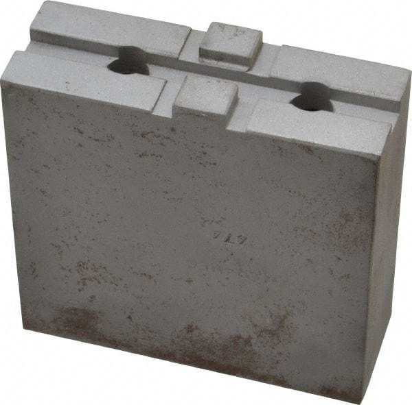 H & R Manufacturing - 8" Chuck Capacity, Tongue & Groove Attachment, Square Soft Lathe Chuck Jaw - Steel, 1-3/4" Btw Mount Hole Ctrs, 3-1/2" Long x 1-1/4" Wide x 3-3/8" High, 5/16" Groove - Best Tool & Supply