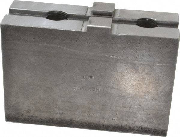 H & R Manufacturing - 18 to 21" Chuck Capacity, Tongue & Groove Attachment, Square Soft Lathe Chuck Jaw - Steel, 3" Btw Mount Hole Ctrs, 5-5/8" Long x 2" Wide x 3-13/16" High, 1/2" Groove - Best Tool & Supply