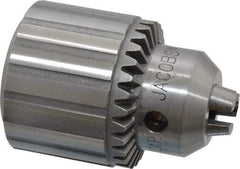 Jacobs - 3/8-24, 5/64 to 1/2" Capacity, Threaded Mount Drill Chuck - Keyed, 45.47mm Sleeve Diam, 61.72mm Open Length - Exact Industrial Supply