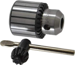 Jacobs - 3/8-24, 1 to 9.53mm Capacity, Threaded Mount Drill Chuck - Keyed, 36.32mm Sleeve Diam, 52.07mm Open Length - Exact Industrial Supply