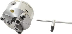 Bison - 3 Jaws, 6" Diam, Self Centering Manual Lathe Chuck - D1-3 Mount Spindle, Reversible, 3,000 Max RPM, 1.6535" Through Hole Diam, 0.0008" Axial Runout, 0.0012" Radial Runout, Cast Iron - Best Tool & Supply