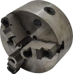 Interstate - 3 Jaws, 6" Diam, Self Centering Manual Lathe Chuck - D1-3 Mount Spindle, Reversible, 1.5748" Through Hole Diam, Cast Iron - Best Tool & Supply