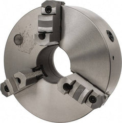 Interstate - 3 Jaws, 12" Diam, Self Centering Manual Lathe Chuck - D1-6 Mount Spindle, Reversible, 3-15/16" Through Hole Diam, Cast Iron - Best Tool & Supply