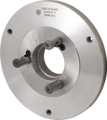 Bison - Adapter Back Plate for 8" Diam Self Centering Lathe Chucks - D1-4 Mount, 2.165" Through Hole Diam, 4.33mm ID, 7.87" OD, 0.63" Flange Height, Steel - Best Tool & Supply