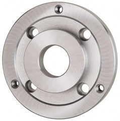 Bison - Adapter Back Plate for 10" Diam Self Centering Lathe Chucks - A2-6 Mount, 2.922" Through Hole Diam, 5.708mm ID, 9.84" OD, 3/4" Flange Height, Steel - Best Tool & Supply