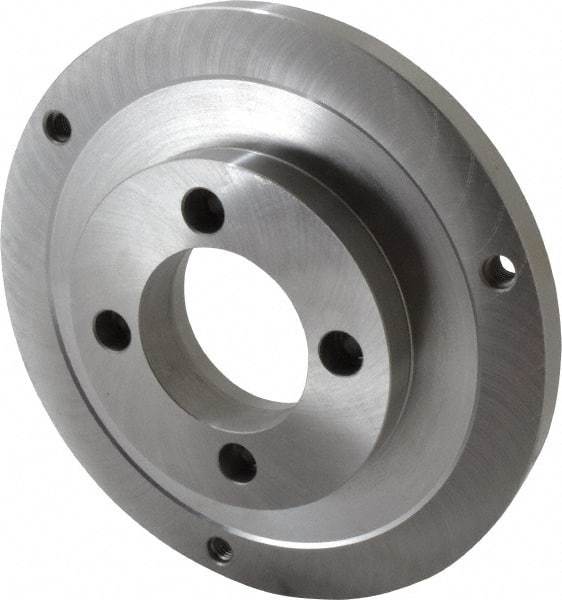 Bison - Adapter Back Plate for 10" Diam Self Centering Lathe Chucks - A2-5 Mount, 2.922" Through Hole Diam, 5.708mm ID, 9.84" OD, 3/4" Flange Height, Steel - Best Tool & Supply