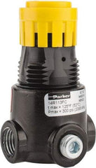 Parker - 1/4 NPT Port, 15 CFM, Zinc Miniature Regulator - 2 to 125 psi Range, 300 Max psi Supply Pressure, 1/8" Gauge Port Thread, 1.65" Wide x 2.88" High - Best Tool & Supply