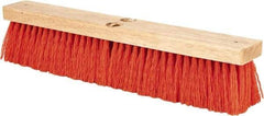 PRO-SOURCE - 18" Heavy Duty Synthetic Push Broom - 4" Bristle Length, Wood Block, Threaded Handle Connection - Best Tool & Supply