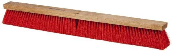 PRO-SOURCE - 30" Heavy Duty Synthetic Push Broom - 4" Bristle Length, Wood Block, Threaded Handle Connection - Best Tool & Supply