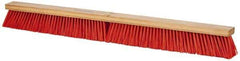 PRO-SOURCE - 36" Heavy Duty Synthetic Push Broom - 4" Bristle Length, Wood Block, Threaded Handle Connection - Best Tool & Supply