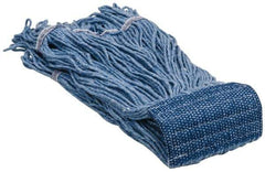 PRO-SOURCE - 5" Blue Head Band, Large Blended Fiber Loop End Mop Head - 4 Ply, Clamp Jaw Connection, Use for General Purpose - Best Tool & Supply