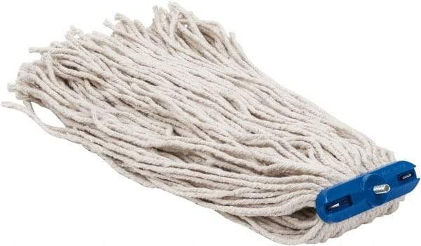 PRO-SOURCE - 1" White Head Band, X-Large Cotton Cut End Mop Head - 4 Ply, Screw On Connection, Use for Heavy Duty Floor Cleaning - Best Tool & Supply