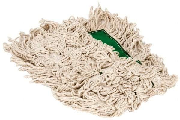 PRO-SOURCE - 24" Long x 3-1/2" Wide Yarn Blend Dust Mop Head - Snap-On, Green, Looped Head, Launderable - Best Tool & Supply