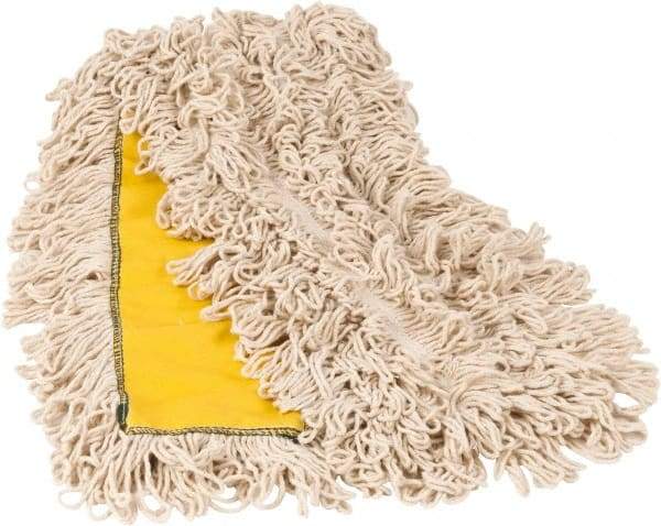 PRO-SOURCE - 48" Long x 3-1/2" Wide Yarn Blend Dust Mop Head - Snap-On, Yellow, Looped Head, Launderable - Best Tool & Supply