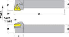 Dorian Tool - MTGN, Left Hand Cut, 1/2" Shank Height x 1/2" Shank Width, Negative Rake Indexable Turning Toolholder - 4" OAL, TN..22. Insert Compatibility, Series Multi-Option - Best Tool & Supply