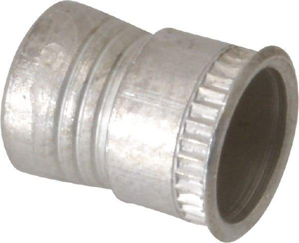 Made in USA - #10-24 UNC, Cadmium-Plated, Aluminum Knurled Rivet Nut Inserts - 0.03" to 0.09" Grip, 9/32" Drill Size, 0.36" Body Diam - Best Tool & Supply