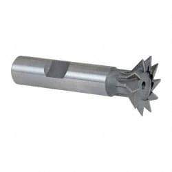 Keo - 1" Diam x 1/4" Width of Cut, 45° Included Angle, High Speed Steel Dovetail Cutter - 1/2" Shank Diam, 2-1/4" Shank Length, 2-1/2" Overall Length, Weldon Flat, Uncoated - Best Tool & Supply