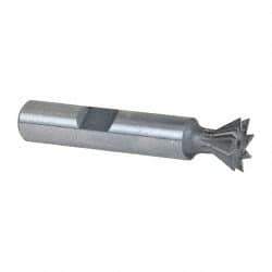 Keo - 1/2" Diam x 7/32" Width of Cut, 60° Included Angle, Cobalt Dovetail Cutter - 3/8" Shank Diam, 2-1/8" Overall Length, Weldon Flat, Uncoated - Best Tool & Supply