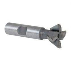 Keo - 1" Diam x 3/8" Width of Cut, 60° Included Angle, Carbide-Tipped Dovetail Cutter - 1/2" Shank Diam, 2-1/2" Overall Length, 0.02" Corner Radius, Weldon Flat, Uncoated - Best Tool & Supply