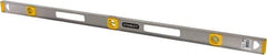 Stanley - 48" Long 3 Vial I-Beam Level - Aluminum, Silver, 1 45°, 1 Level & 1 Plumb Vials - Best Tool & Supply