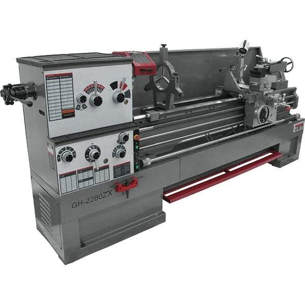 Jet - 22" Swing, 80" Between Centers, 230/460 Volt, Triple Phase Engine Lathe - 7MT Taper, 10 hp, 25 to 1,800 RPM, 3-1/8" Bore Diam, 40" Deep x 48-7/8" High x 136-1/8" Long - Best Tool & Supply