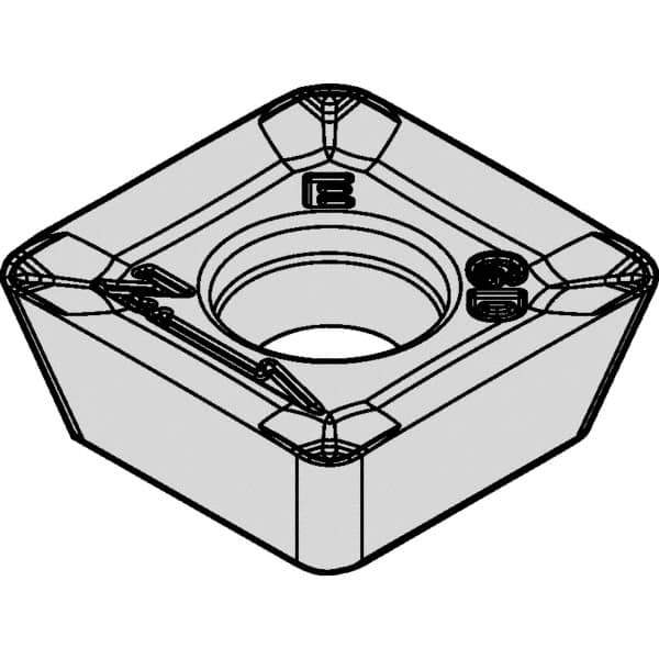 Kennametal - SDET433 Grade KCPK30 Carbide Milling Insert - TiN/TiCN/Al2O3 Finish, 3/16" Thick, 1/2" Inscribed Circle, 1.19mm Corner Radius - Best Tool & Supply