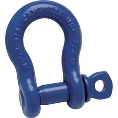 Campbell - 1" Nominal Chain Size, 8.5 Ton Carbon Steel Screw Anchor Shackle - 1-1/8" Pin Diam, 1-11/16" Wide Inside Jaw, 2-1/2" Inside Width, 2-3/8" Max Body Thickness - Best Tool & Supply