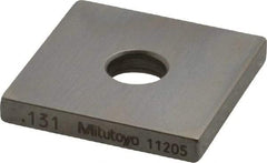 Mitutoyo - 0.131" Square Steel Gage Block - Accuracy Grade 0, Includes Certificate of Inspection - Best Tool & Supply