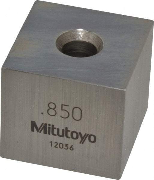 Mitutoyo - 0.85" Square Steel Gage Block - Accuracy Grade 0, Includes Certificate of Inspection - Best Tool & Supply