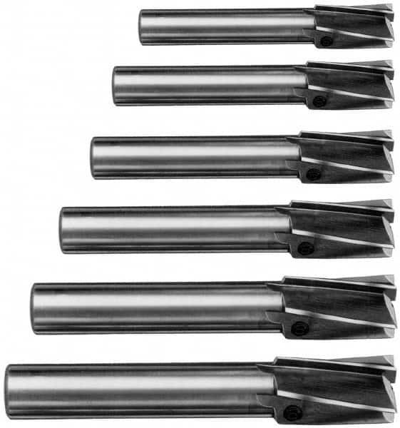 Value Collection - 6 Piece, 3 Flutes, Straight Shank, Interchangeable Pilot Counterbore Set - Best Tool & Supply