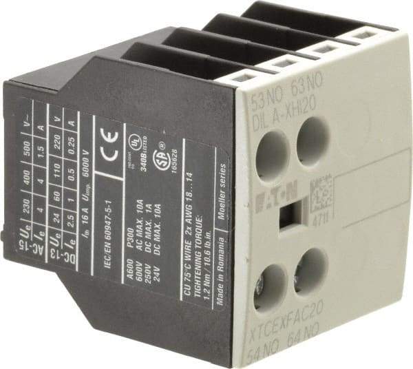 Eaton Cutler-Hammer - 7, 9, 12, 15, 18, 25, 32 Amp, Contactor Front Mount Auxiliary Contact - For Use with XT Contactor and XTRE Control Relay - Best Tool & Supply