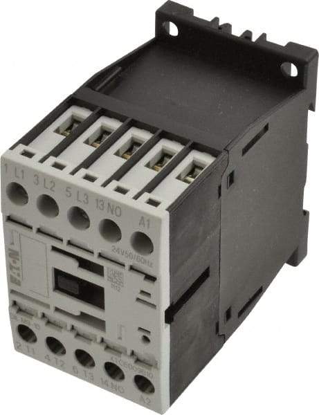 Eaton Cutler-Hammer - 3 Pole, 24 Coil VAC, 20 Amp, Nonreversible Open Enclosure IEC Contactor - 1 Phase hp: 0.5 at 115 V, 1 at 200 V, 1.5 at 230 V, 3 Phase hp: 3 at 200 V, 3 at 230 V, 5 at 460 V, 7.5 at 575 V, 9 Amp Inductive Load Rating Listed - Best Tool & Supply