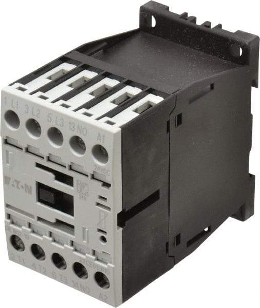 Eaton Cutler-Hammer - 3 Pole, 24 to 27 Coil VDC, 20 Amp, Nonreversible Open Enclosure IEC Contactor - 1 Phase hp: 1 at 115 V, 2 at 200 V, 2 at 230 V, 3 Phase hp: 10 at 460 V, 10 at 575 V, 3 at 200 V, 3 at 230 V, 12 Amp Inductive Load Rating Listed - Best Tool & Supply