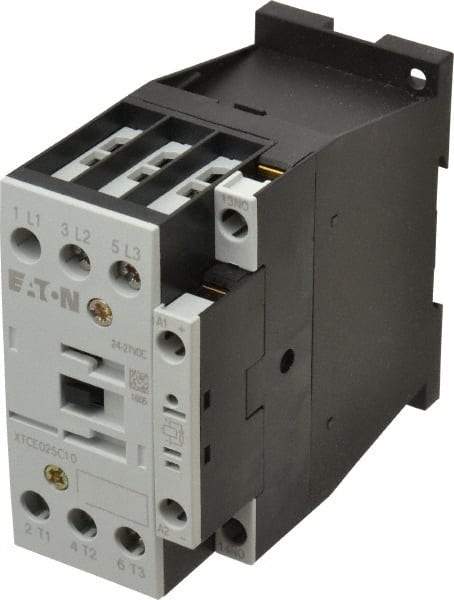 Eaton Cutler-Hammer - 3 Pole, 24 to 27 Coil VDC, 40 Amp, Nonreversible Open Enclosure IEC Contactor - 1 Phase hp: 2 at 115 V, 3 at 200 V, 5 at 230 V, 3 Phase hp: 10 at 230 V, 15 at 460 V, 20 at 575 V, 7.5 at 200 V, 25 Amp Inductive Load Rating Listed - Best Tool & Supply