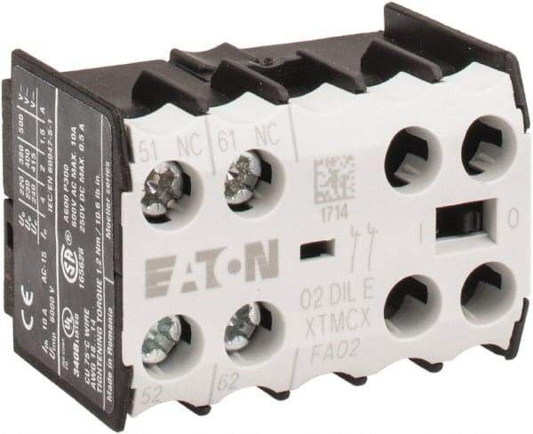 Eaton Cutler-Hammer - 6 to 9 Amp, Contactor Front Mount Auxiliary Contact - For Use with Miniature Contactor and XTRM Miniature Control Relay - Best Tool & Supply