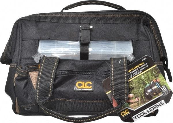 CLC - 16 Pocket Black Polyester Tool Bag - 12" Wide x 8" Deep x 9" High - Best Tool & Supply