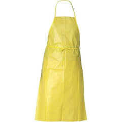 KleenGuard - 29" Wide x 44" Long x 1-1/2 mil Thick Chemical Resistant Bib Apron - Polyethylene & Spunbound, Yellow, Resists Chemical Sprays - Best Tool & Supply