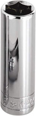 SK - 7/16", 1/4" Drive, Deep Hand Socket - 6 Points, Steel, Chrome Finish - Best Tool & Supply