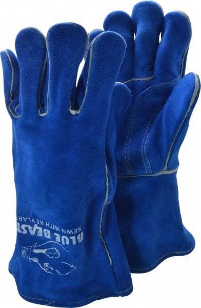 MCR Safety - Size XL Cotton/Foam Lined Cowhide Welding Glove - 13" OAL, Wing Thumb, Thumb Strap, For General Welding - Best Tool & Supply