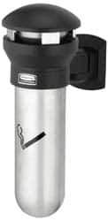 Rubbermaid - 0.6 Gal Stainless Steel Cigarette & Cigar Receptacle - 11-5/8" Wide x 18" High - Best Tool & Supply